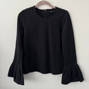 Hallhuber Black Bell Sleeve Long Sleeved Top